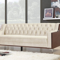 Iconic Home Clark Velvet Sofa Cream