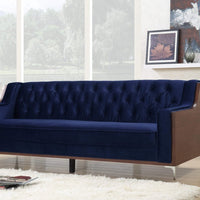 Iconic Home Clark Velvet Sofa Navy