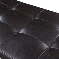 Iconic Home Claudio Tufted Faux Leather Bench X-Frame 