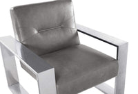 Iconic Home Colton Faux Leather Accent Club Chair Brass Frame 