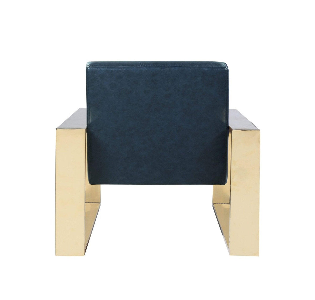 Iconic Home Colton Faux Leather Accent Club Chair Brass Frame 