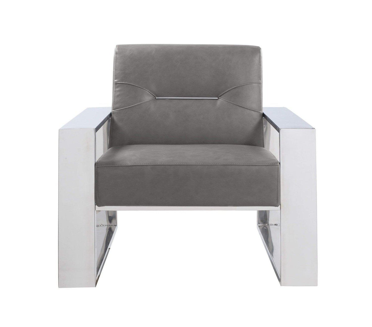 Iconic Home Colton Faux Leather Accent Club Chair Brass Frame 
