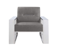 Iconic Home Colton Faux Leather Accent Club Chair Brass Frame 