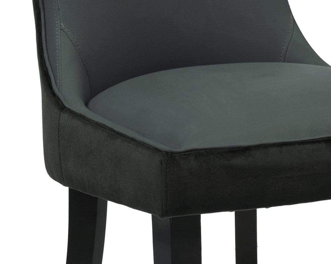 Iconic Home Conrad Faux Leather Velvet Side Dining Chair Set of 2 