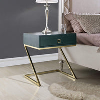 Iconic Home Cordoba End Side Table | Nightstand Green