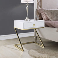 Iconic Home Cordoba End Side Table | Nightstand White