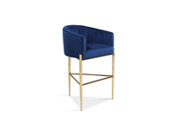 Iconic Home Cyrene Velvet Bar Stool Chair Velvet Gold Base 