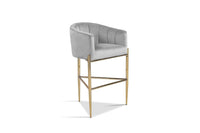 Iconic Home Cyrene Velvet Bar Stool Chair Velvet Gold Base 