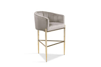 Iconic Home Cyrene Velvet Bar Stool Chair Velvet Gold Base 