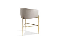 Iconic Home Cyrene Velvet Bar Stool Chair Velvet Gold Base 