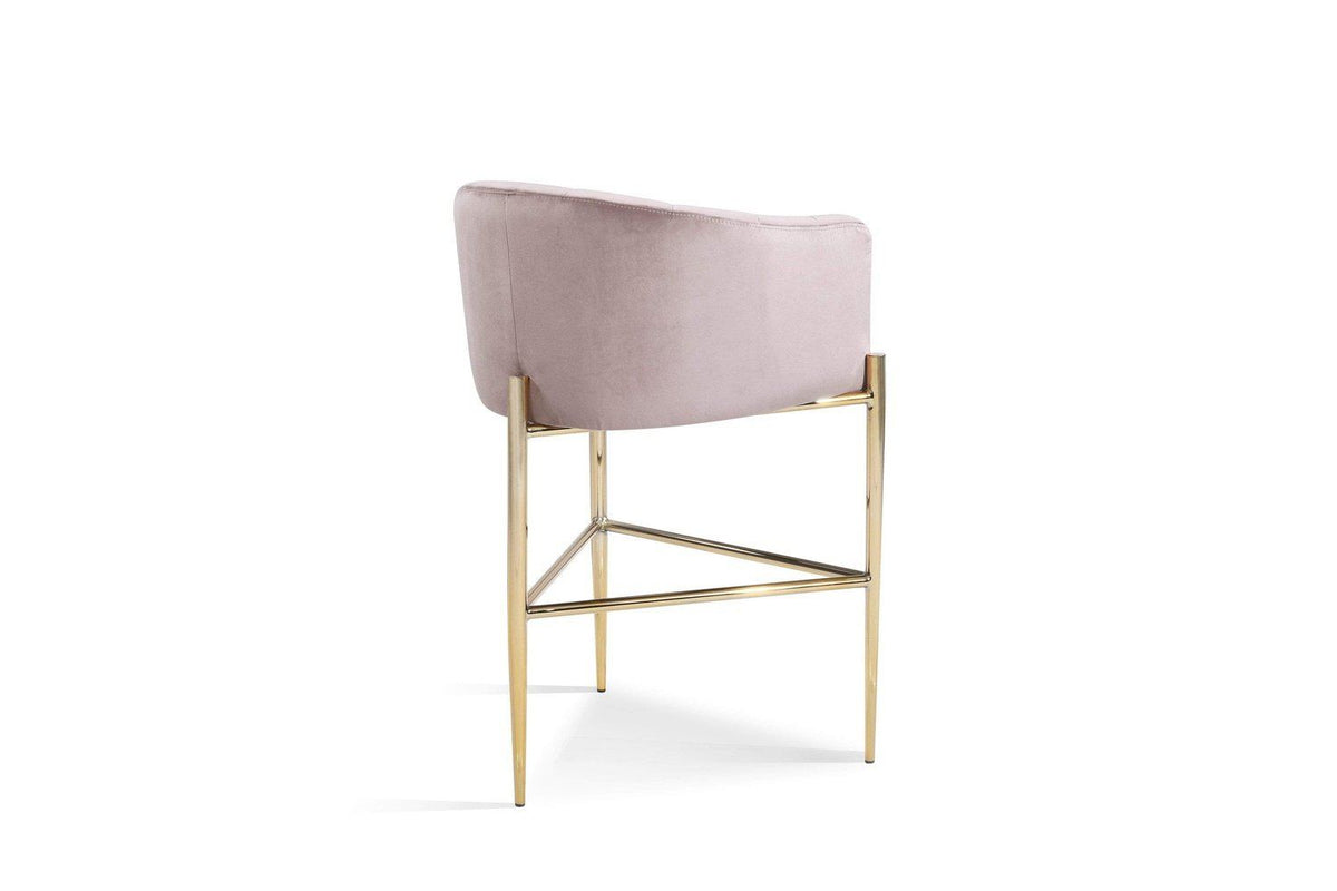 Iconic Home Cyrene Velvet Bar Stool Chair Velvet Gold Base 