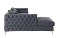 Iconic Home Da Vinci Left Facing Tufted PU Leather Sectional Sofa 