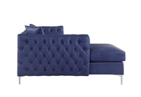 Iconic Home Da Vinci Left Facing Tufted PU Leather Sectional Sofa 
