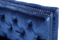 Iconic Home Da Vinci Left Facing Tufted Velvet Sectional Sofa 