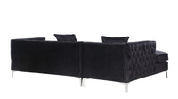 Iconic Home Da Vinci Left Facing Tufted Velvet Sectional Sofa 