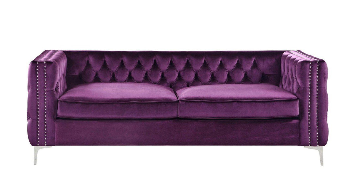 Iconic Home Da Vinci Velvet Sofa 