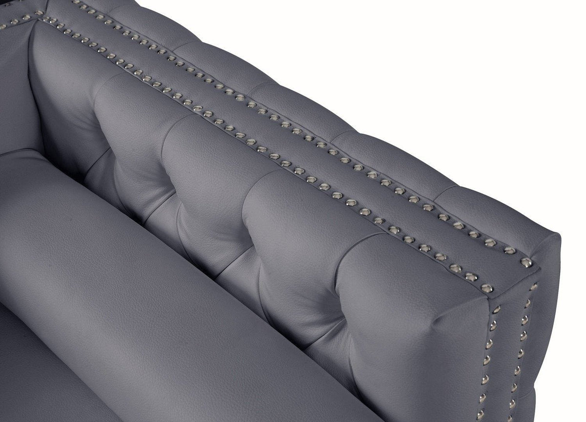 Iconic Home Da Vinci Tufted PU Leather Club Chair 