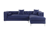 Iconic Home Da Vinci Right Facing PU Leather Tufted Sectional Sofa 