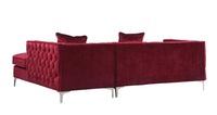 Iconic Home Da Vinci Right Facing Tufted Velvet Sectional Sofa 