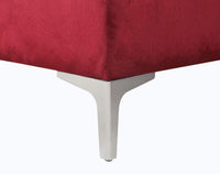 Iconic Home Da Vinci Right Facing Tufted Velvet Sectional Sofa 