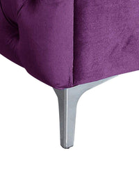 Iconic Home Da Vinci Right Facing Tufted Velvet Sectional Sofa 