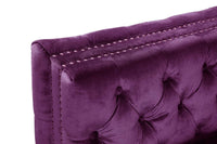 Iconic Home Da Vinci Right Facing Tufted Velvet Sectional Sofa 