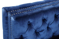 Iconic Home Da Vinci Right Facing Tufted Velvet Sectional Sofa 
