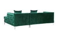 Iconic Home Da Vinci Right Facing Tufted Velvet Sectional Sofa 