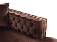 Iconic Home Da Vinci Right Facing Tufted Velvet Sectional Sofa 