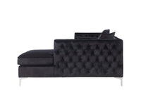 Iconic Home Da Vinci Right Facing Tufted Velvet Sectional Sofa 