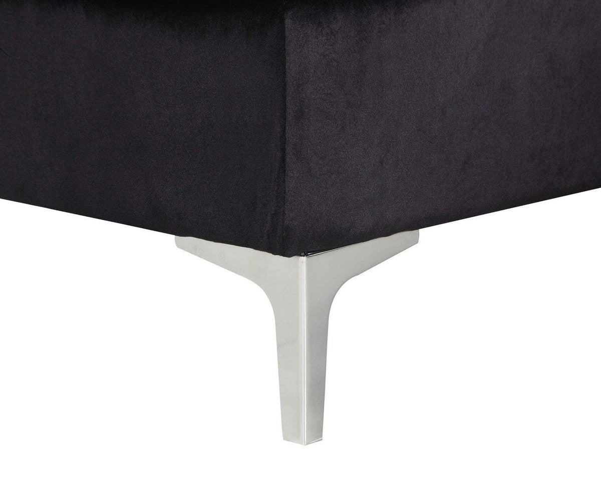Iconic Home Da Vinci Right Facing Tufted Velvet Sectional Sofa 