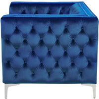 Iconic Home Da Vinci Button Tufted Velvet Club Chair 