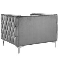 Iconic Home Da Vinci Button Tufted Velvet Club Chair 