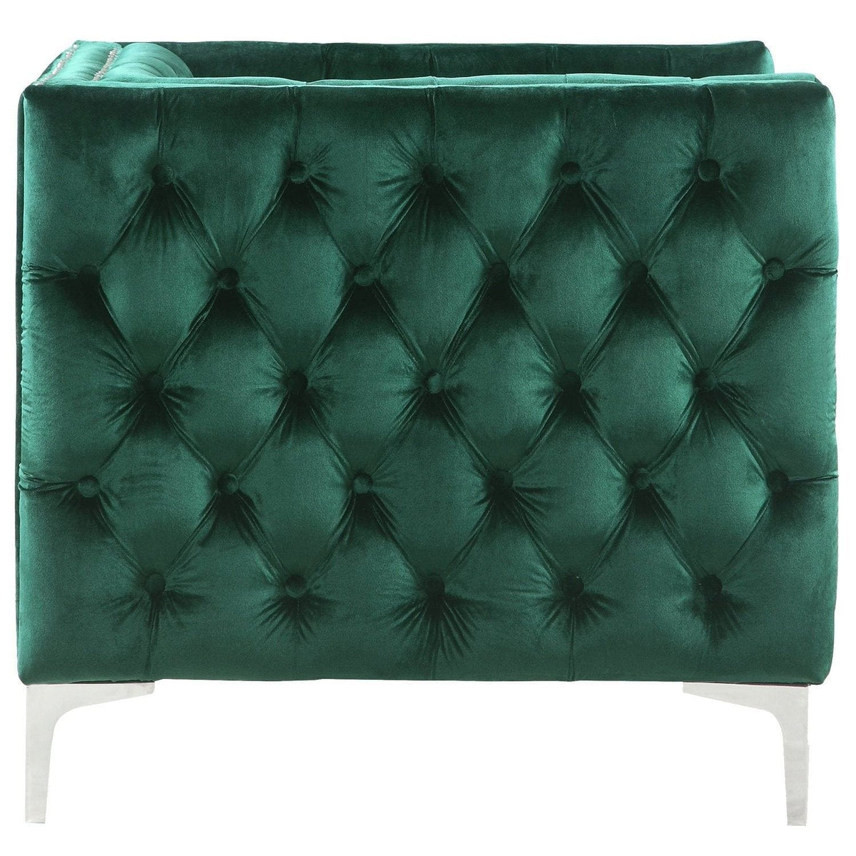 Iconic Home Da Vinci Button Tufted Velvet Club Chair 