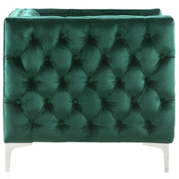 Iconic Home Da Vinci Button Tufted Velvet Club Chair 