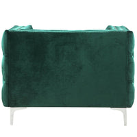 Iconic Home Da Vinci Button Tufted Velvet Club Chair 