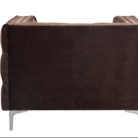 Iconic Home Da Vinci Button Tufted Velvet Club Chair 