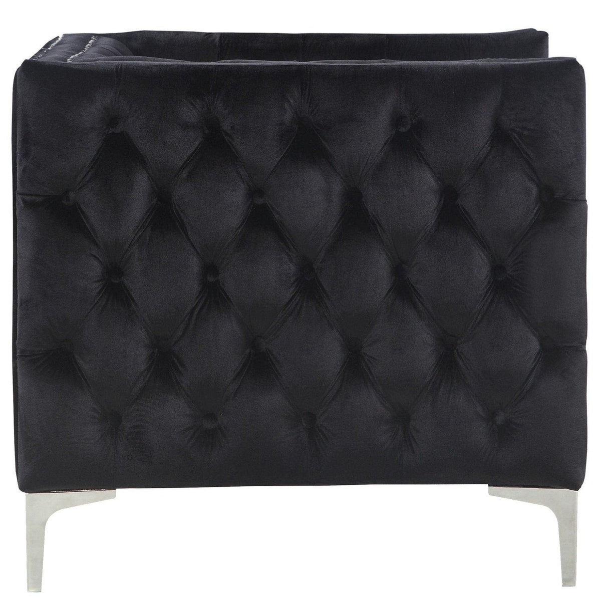 Iconic Home Da Vinci Button Tufted Velvet Club Chair 