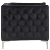 Iconic Home Da Vinci Button Tufted Velvet Club Chair 