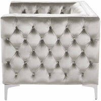 Iconic Home Da Vinci Button Tufted Velvet Club Chair 