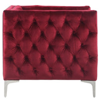 Iconic Home Da Vinci Button Tufted Velvet Club Chair 