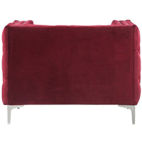 Iconic Home Da Vinci Button Tufted Velvet Club Chair 