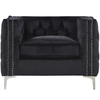 Iconic Home Da Vinci Button Tufted Velvet Club Chair 