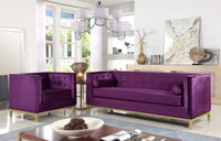 Iconic Home Dafna Tufted Velvet Club Sofa 