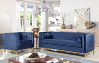 Iconic Home Dafna Tufted Velvet Club Sofa 