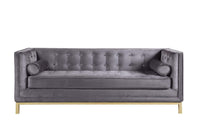 Iconic Home Dafna Tufted Velvet Club Sofa 