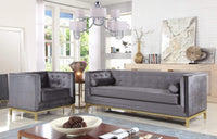 Iconic Home Dafna Tufted Velvet Club Sofa 