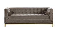 Iconic Home Dafna Tufted Velvet Club Sofa 