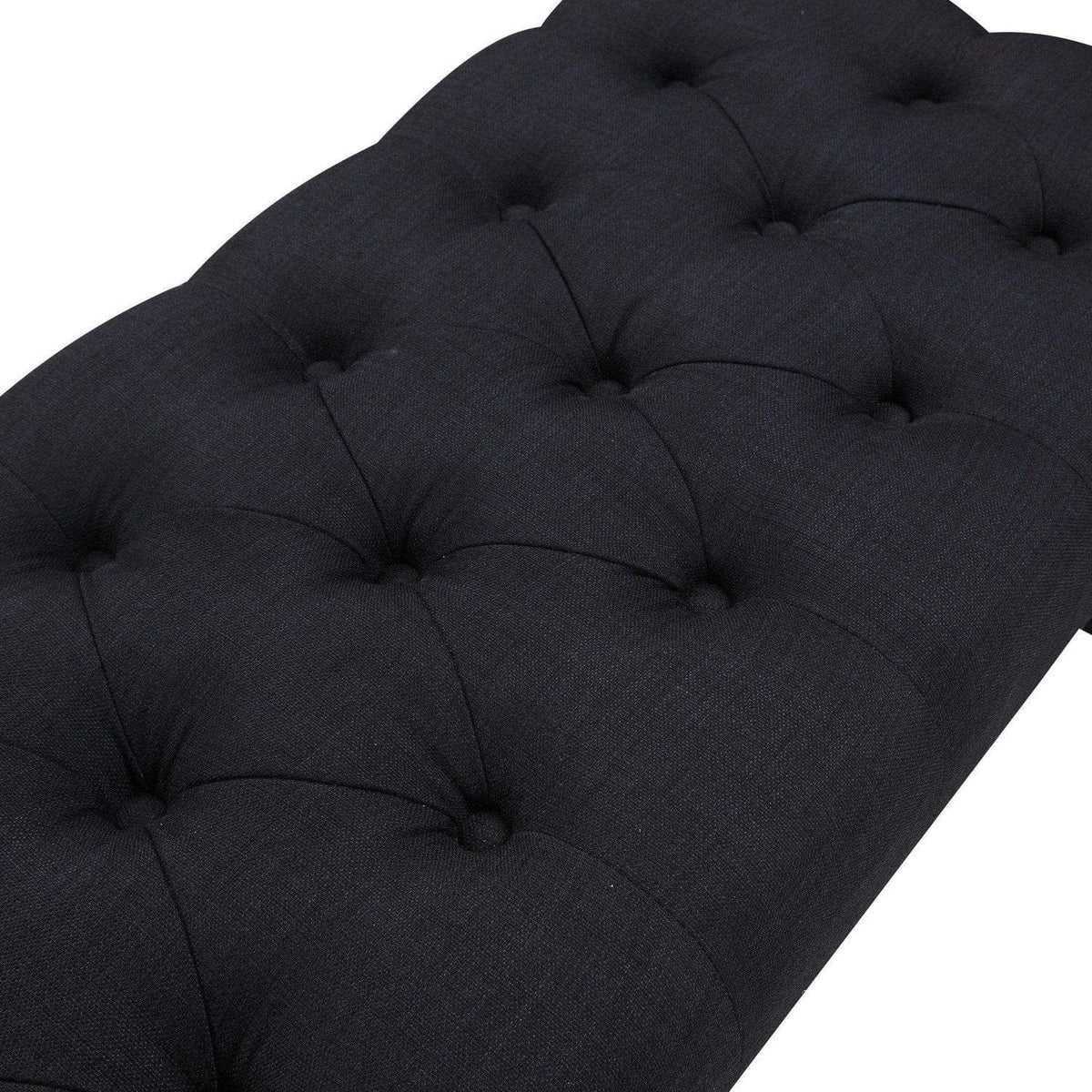 Iconic Home Dalit Tufted Linen Bench X-Frame 