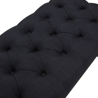 Iconic Home Dalit Tufted Linen Bench X-Frame 